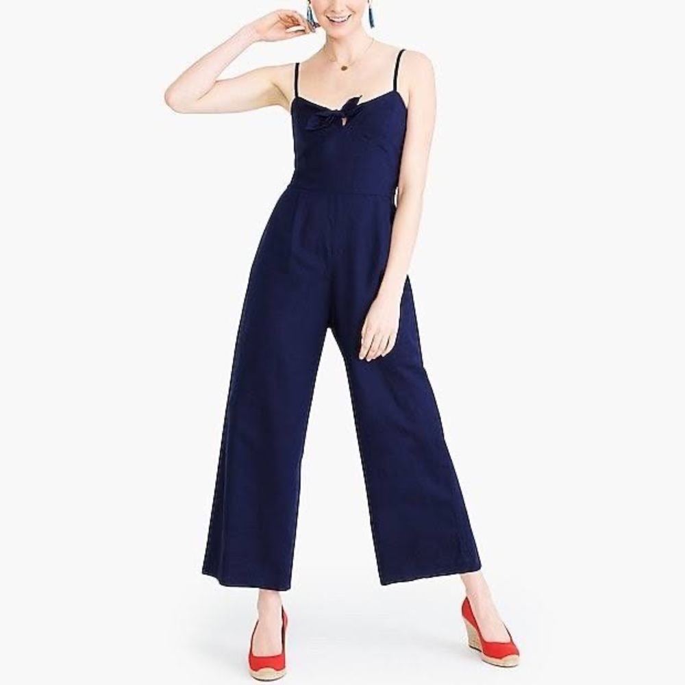 J.Crew Tie-Front Wide-Leg Jumpsuit
